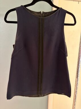 rag & bone Navy Sleeveless Shell with Center Trim